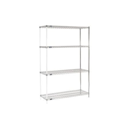 Global Equipment Nexel    Chrome Wire Shelving Add-On - 48"W x 18"D x 86"H A18488C